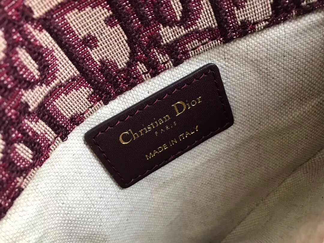 D*or saddle belt bag in bordeaux oblique canvas