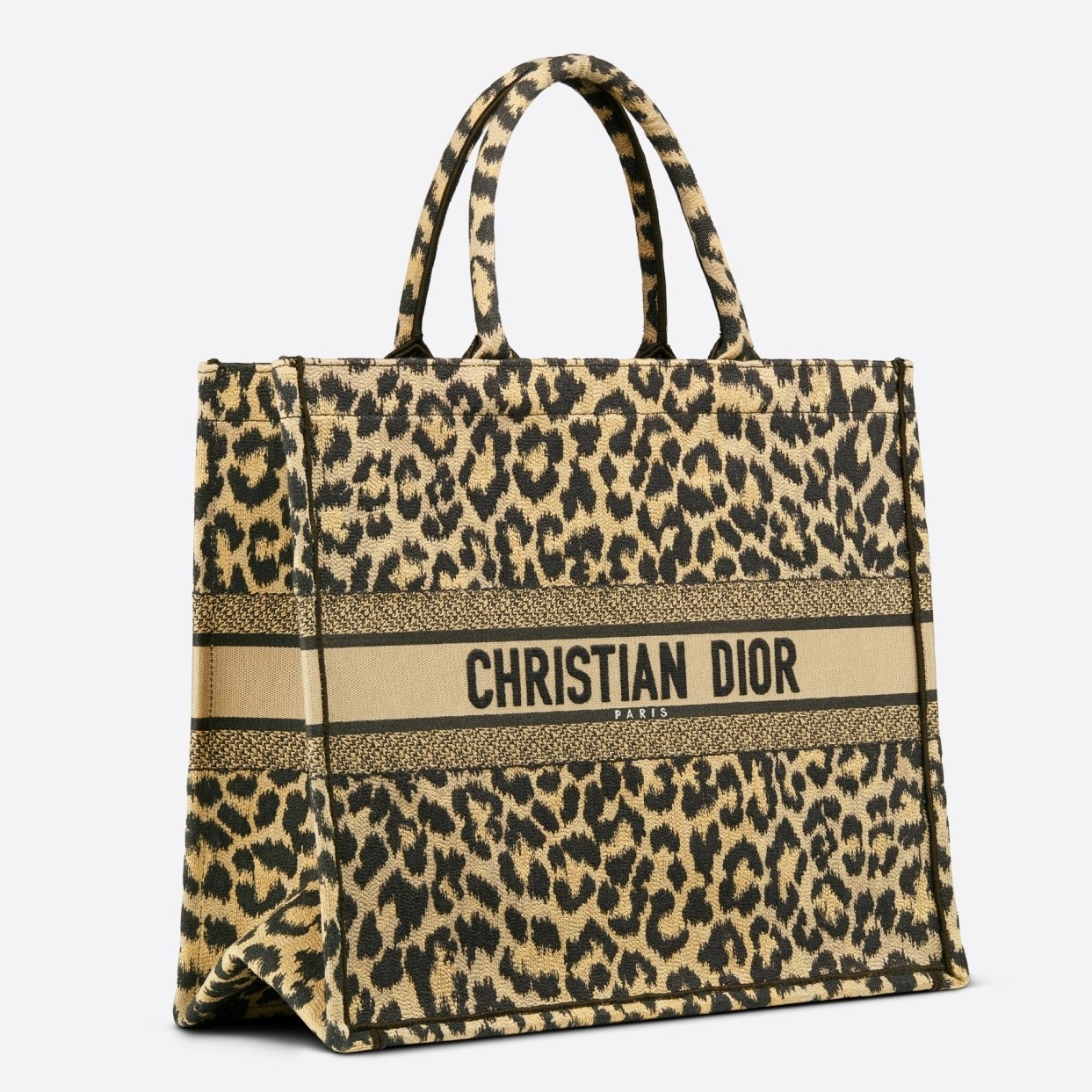 D*or large book tote in beige multicolor mizza embroidery
