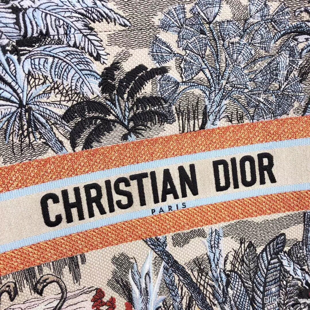 d*or book tote bag in De*1m blue toile de jouy tropicalia
