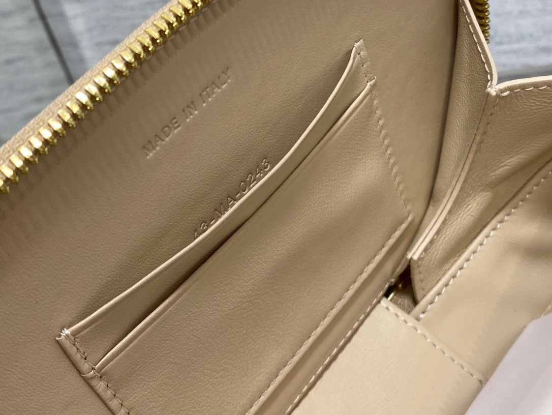D*or cd signature oval camera bag in beige calfskin