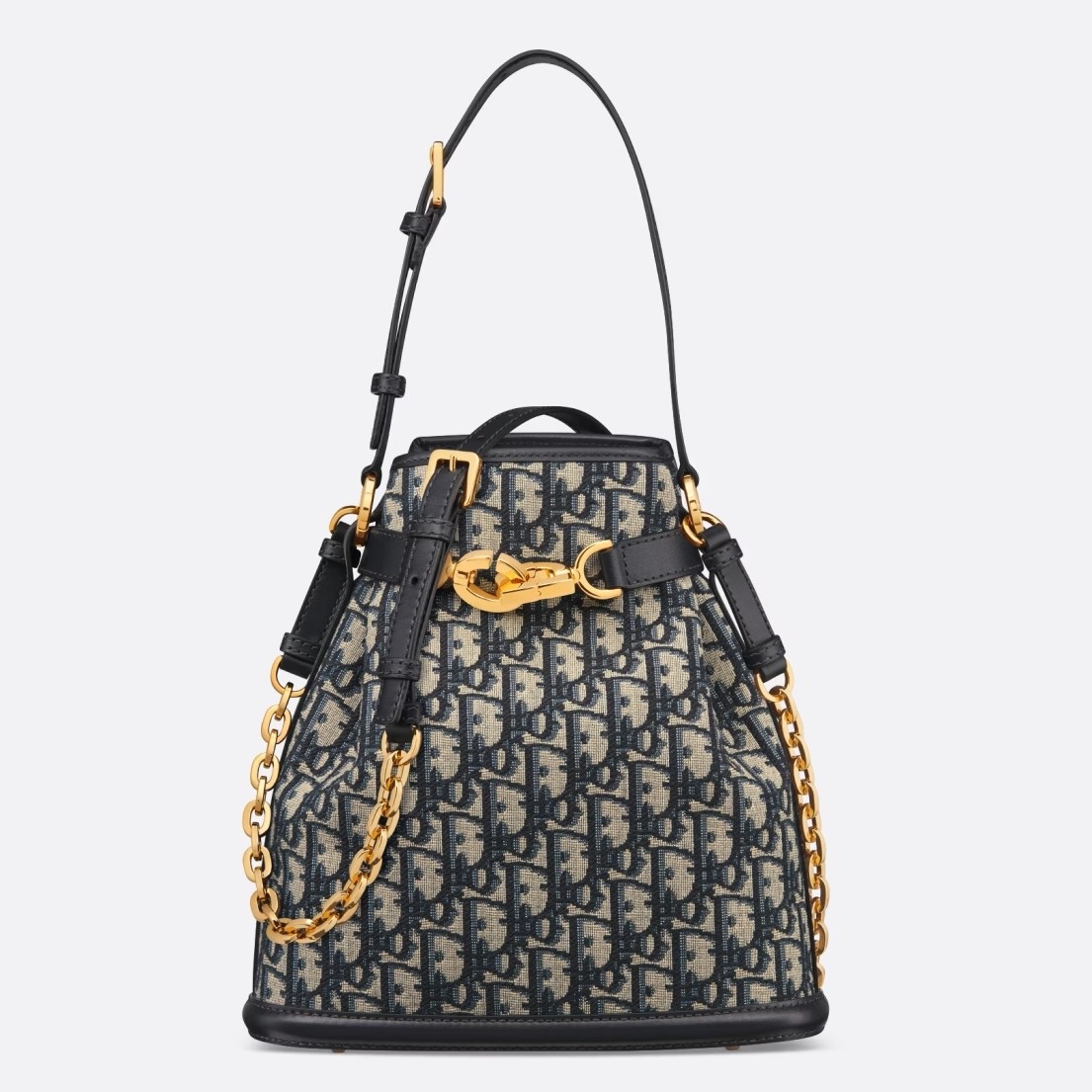 D*or c''est medium bag in blue oblique jacquard