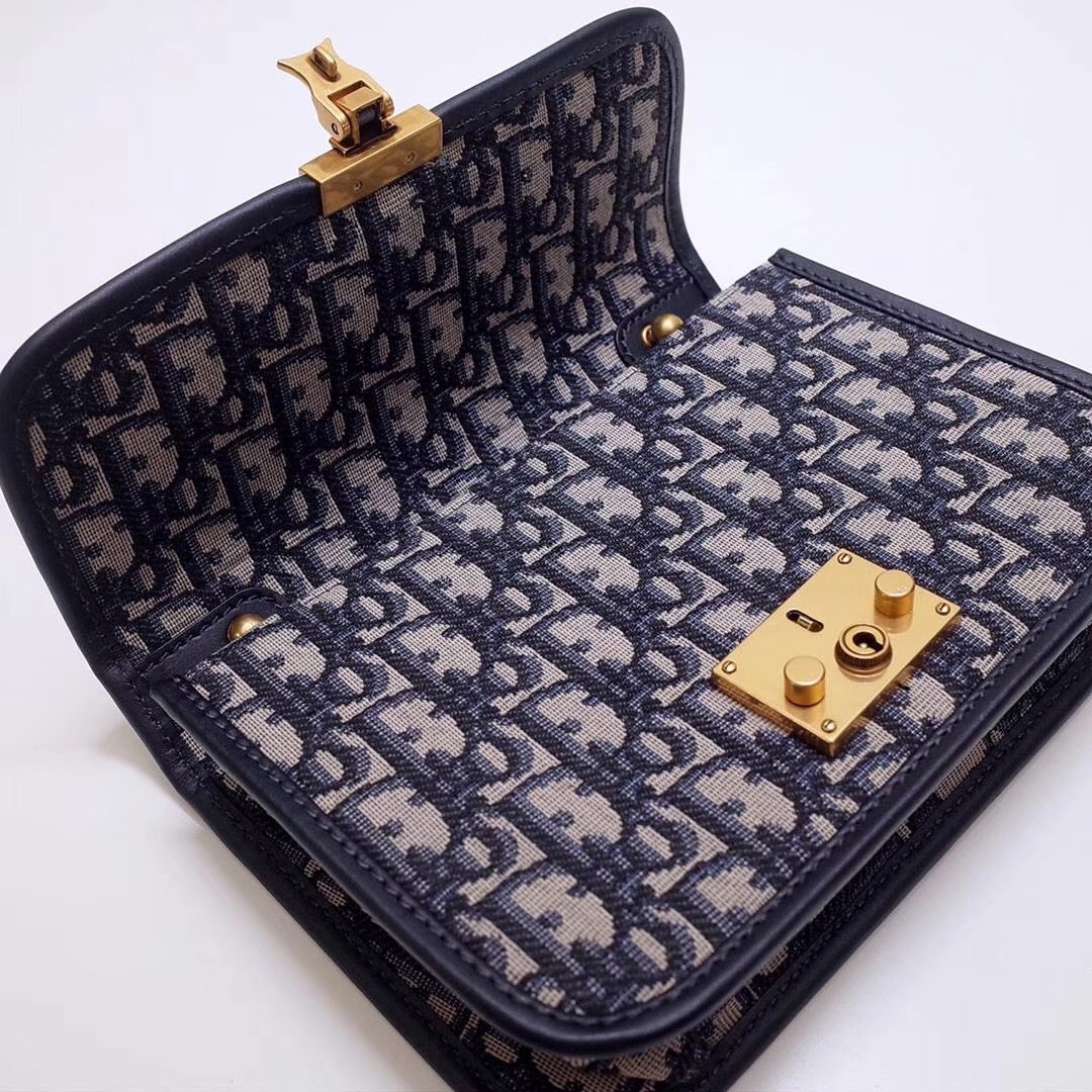 D*or small D*oraddict flap bag in blue oblique canvas