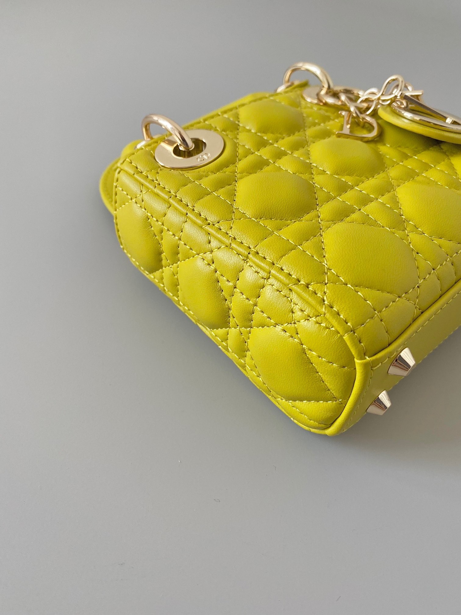 D*or lady D*or micro bag in yellow cannage lambskin