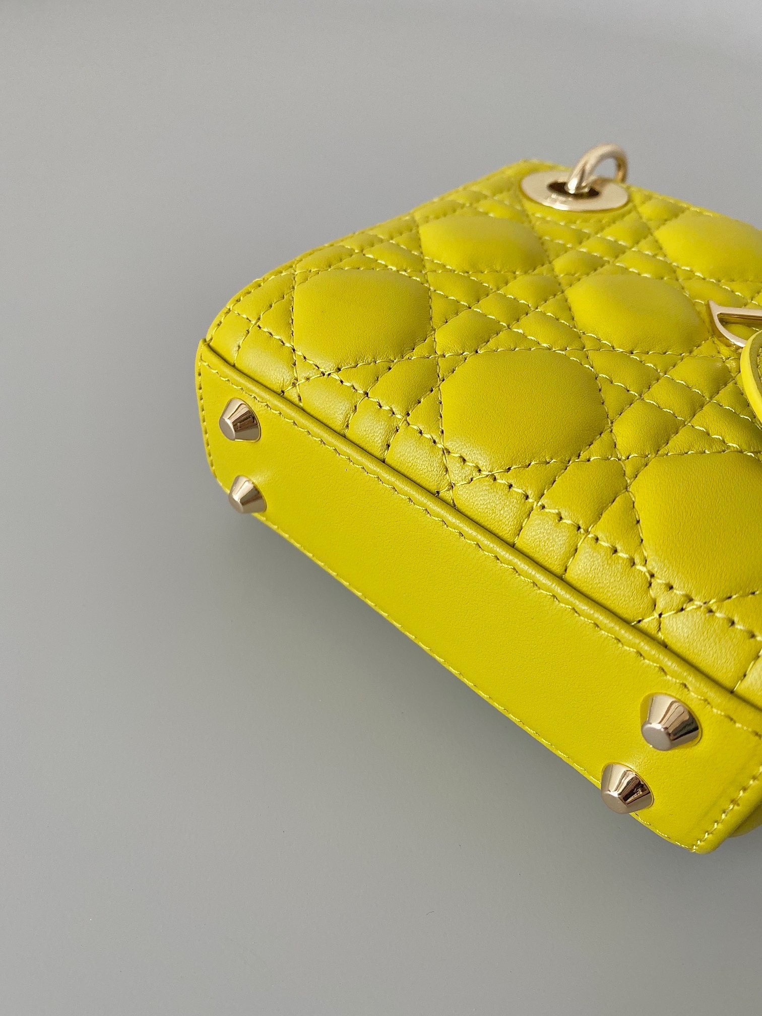 D*or lady D*or micro bag in yellow cannage lambskin