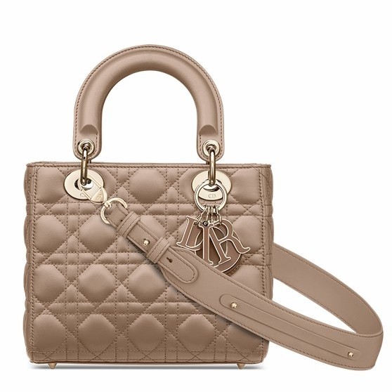 D*or small lady D*or my abcD*or bag in warm taupe cannage lambskin