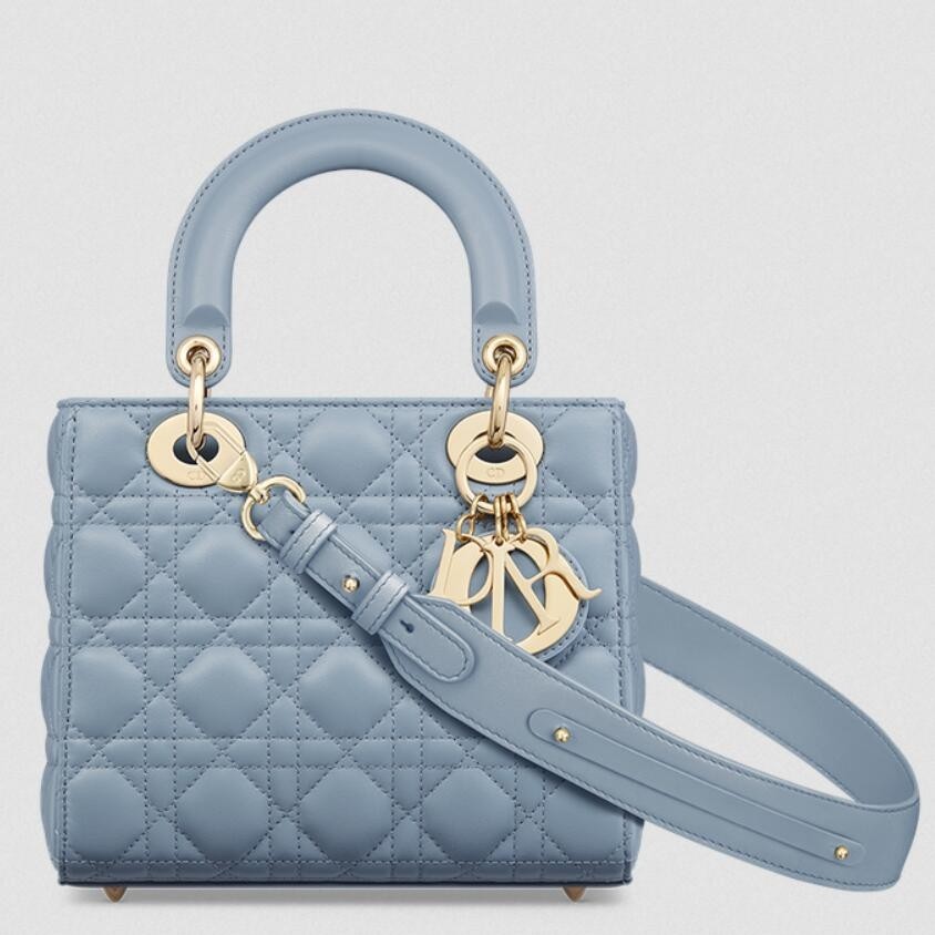 D*or small lady D*or my abcD*or bag in sky blue lambskin