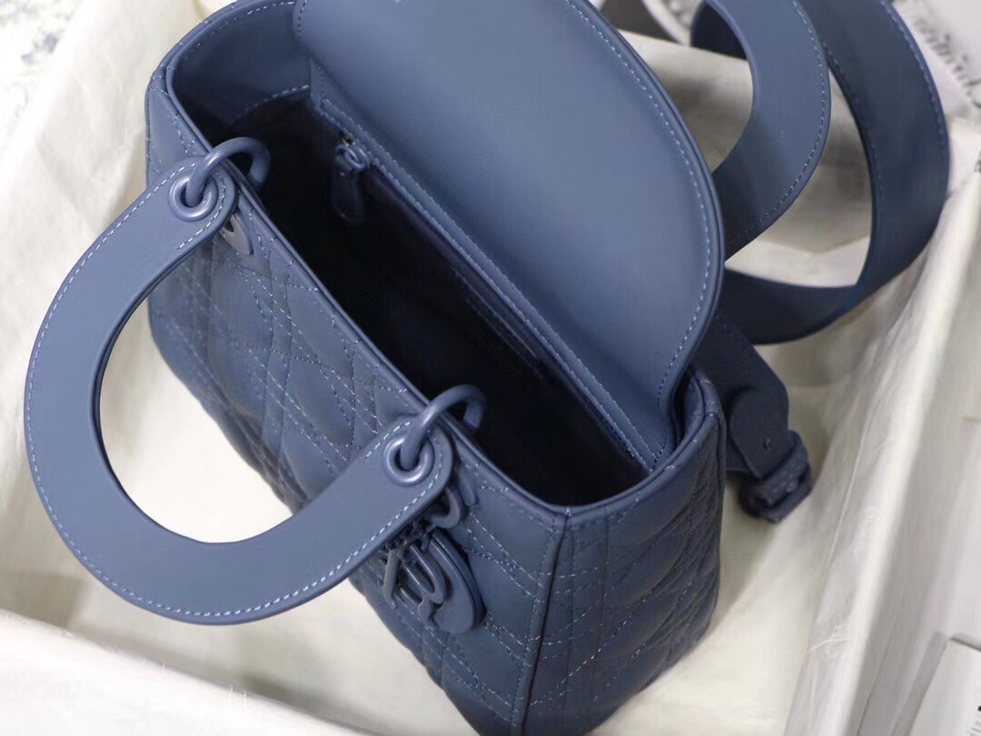 D*or lady D*or my abcD*or bag in blue ultramatte calfskin