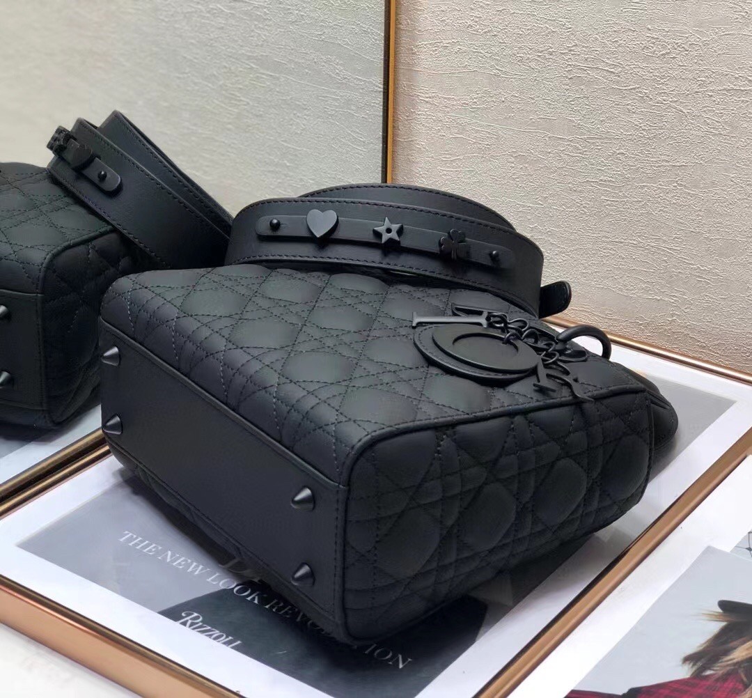 D*or lady D*or my abcD*or bag in black ultra matte calfskin