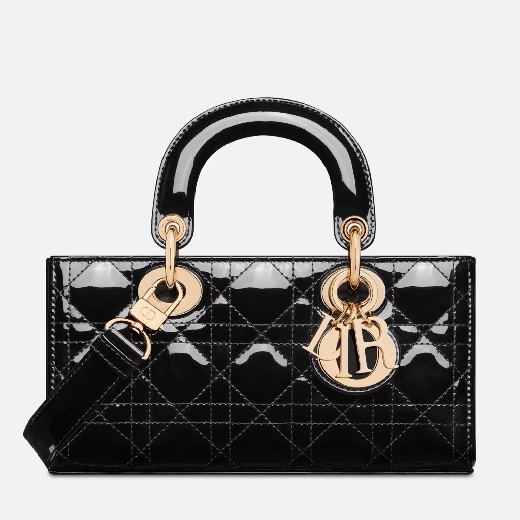 D*or lady d-joy small bag in black patent calfskin