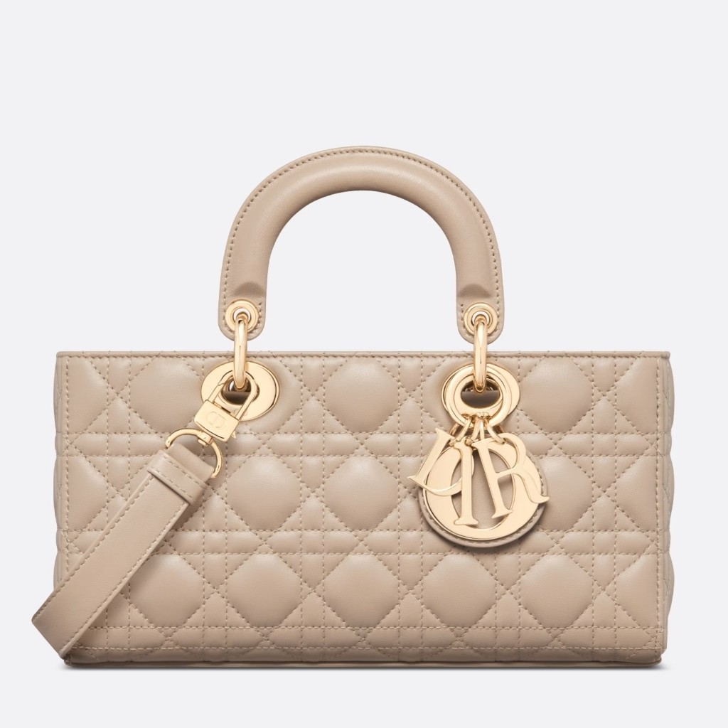 D*or lady d-joy medium bag in sand cannage lambskin