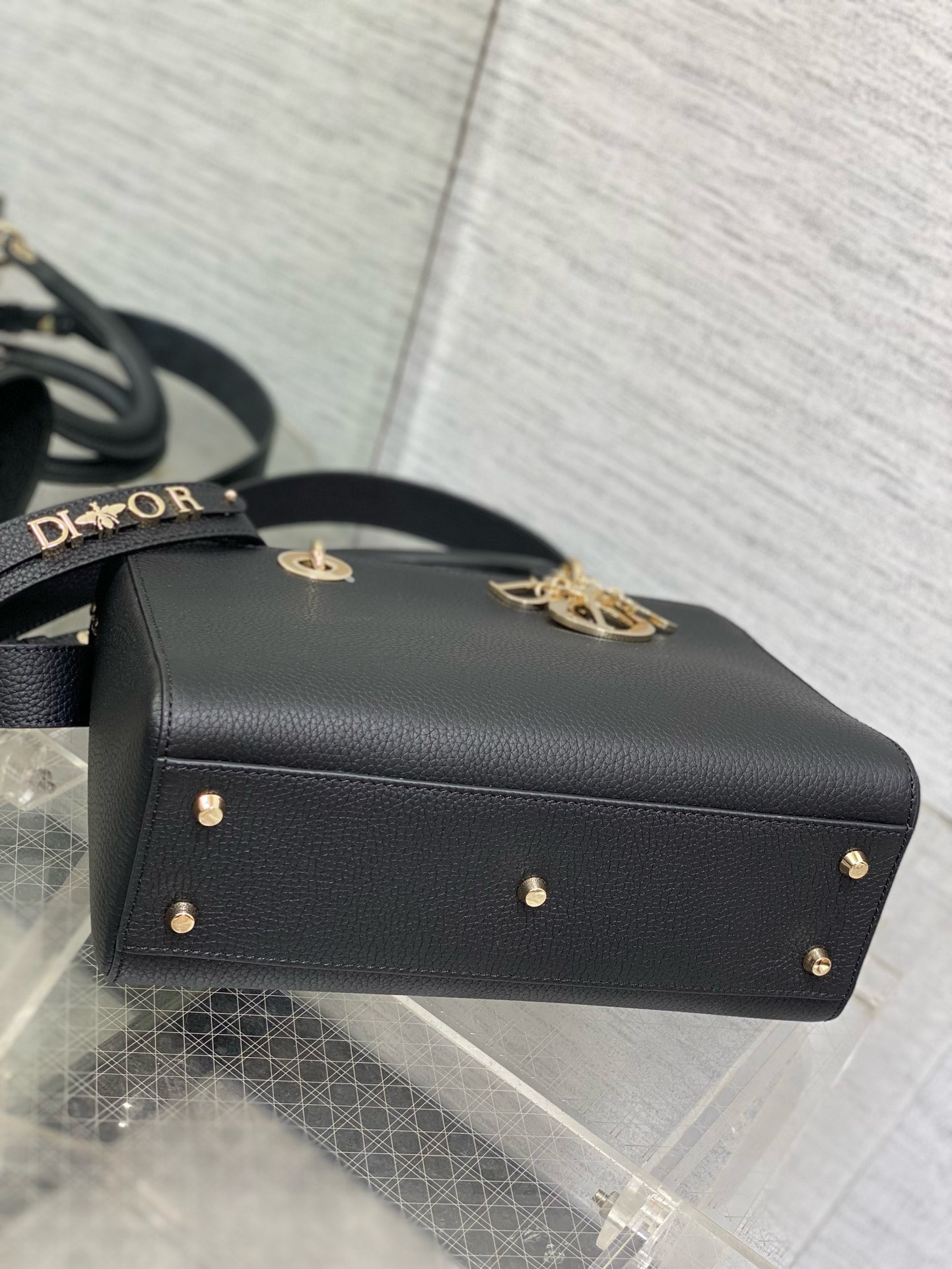 D*or medium lady d-sire my abcD*or bag in black bull leather