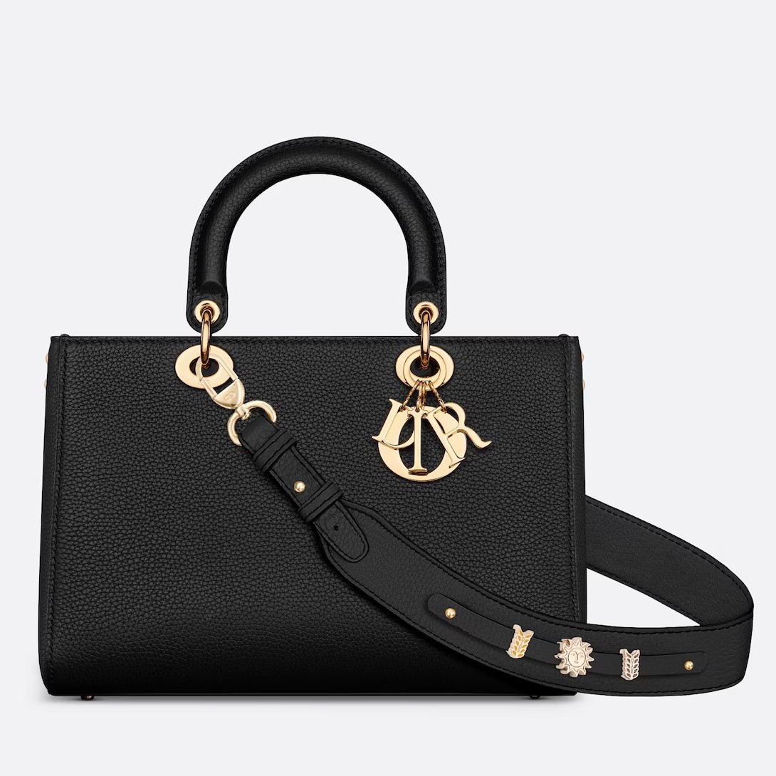 D*or medium lady d-sire my abcD*or bag in black bull leather
