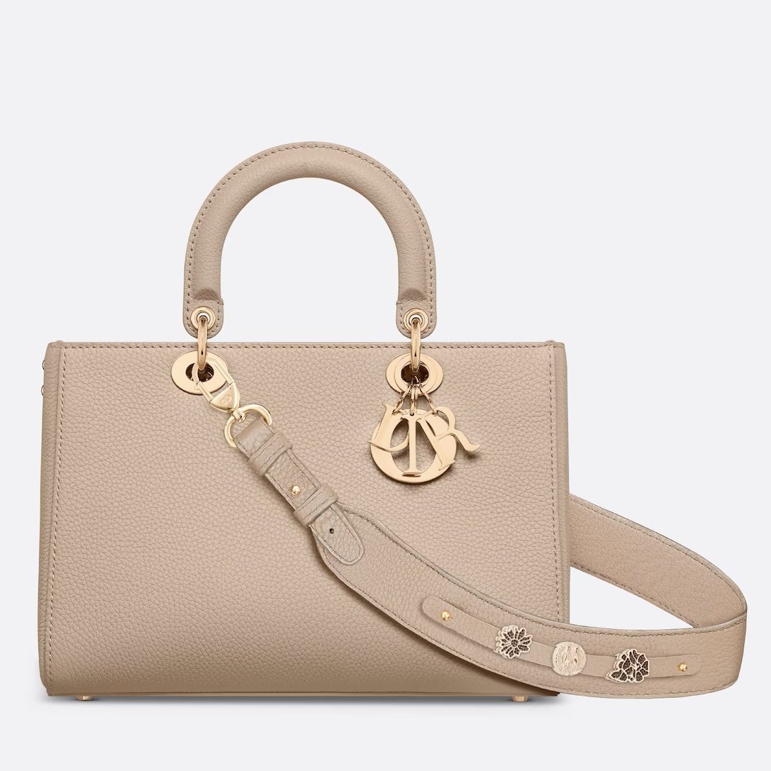 D*or medium lady d-sire my abcD*or bag in beige bull leather