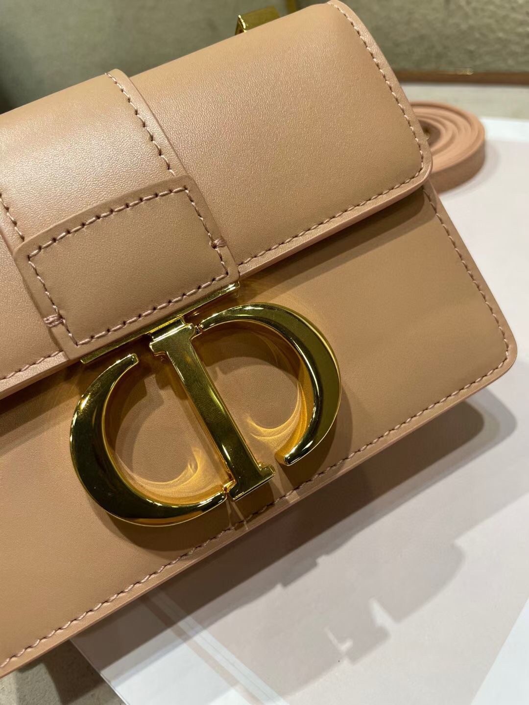 D*or micro 30 montaigne bag in poudre calfskin