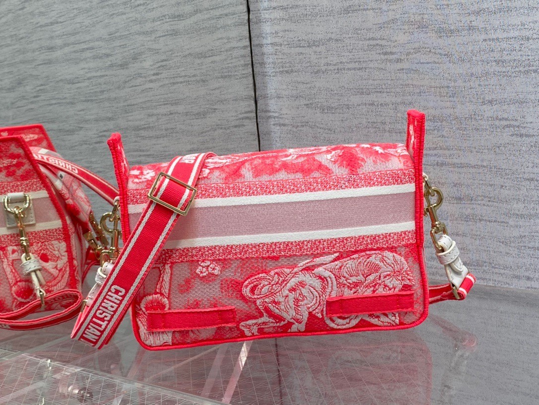 D*or small D*orcamp bag in pink transparent toile de jouy canvas