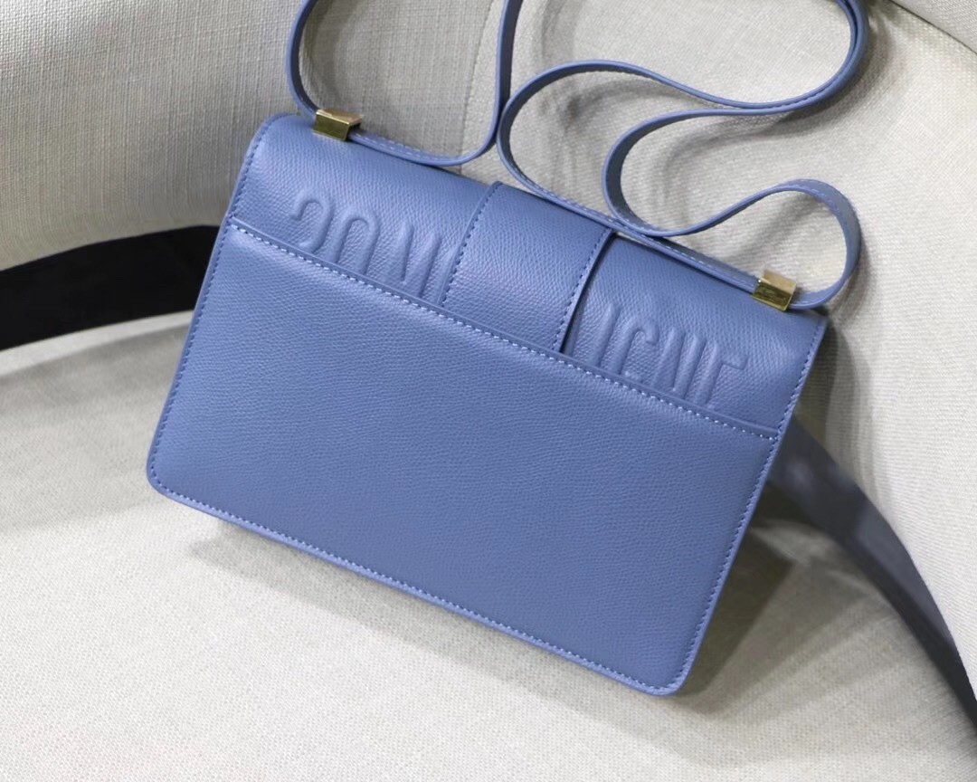 d*or 30 montaigne bag in De*1m blue grained calfskin