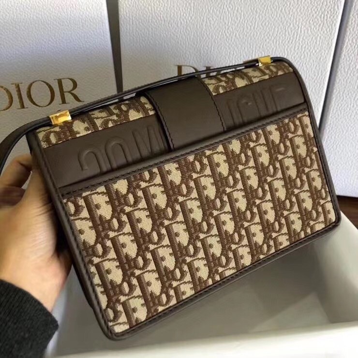D*or 30 montaigne bag in brown oblique jacquard canvas