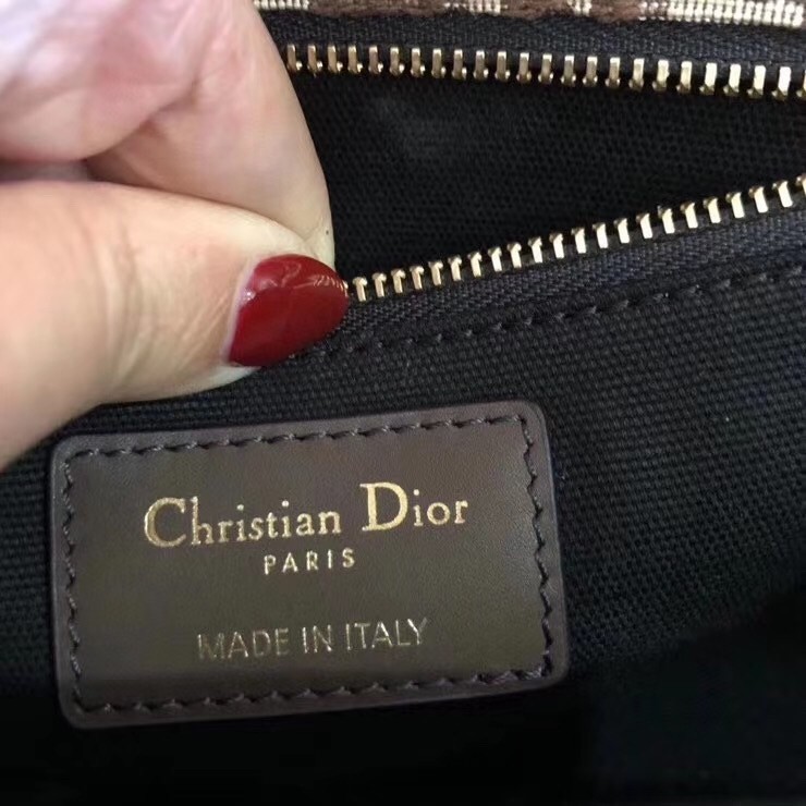 D*or 30 montaigne bag in brown oblique jacquard canvas