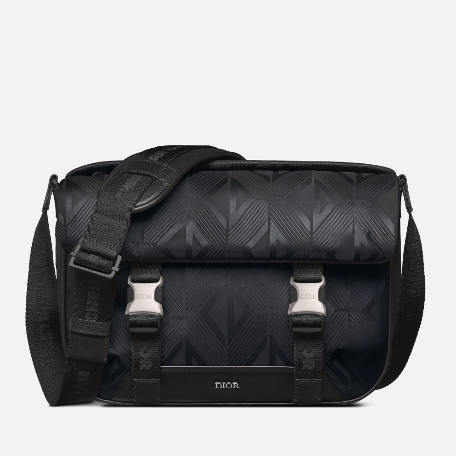 d*or explorer messenger bag in black cd Di*m*nd mirage ski capsule nylon