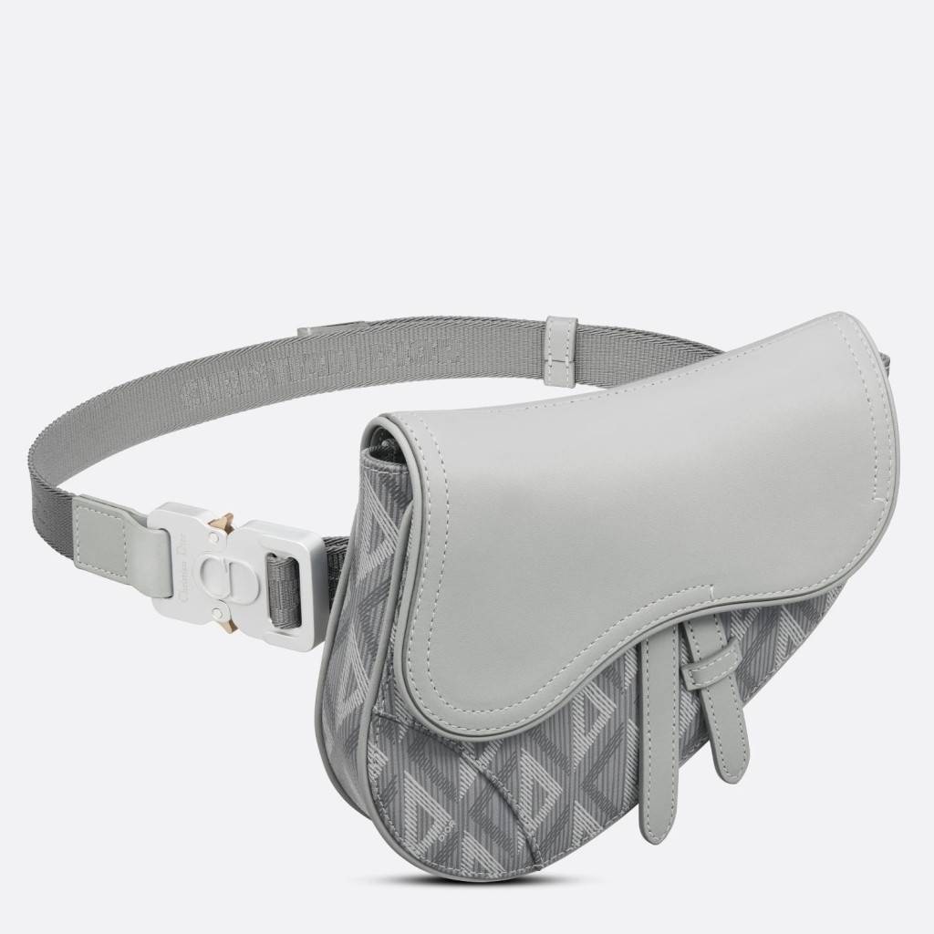 d*or men''s mini saddle bag in gray cd Di*m*nd canvas
