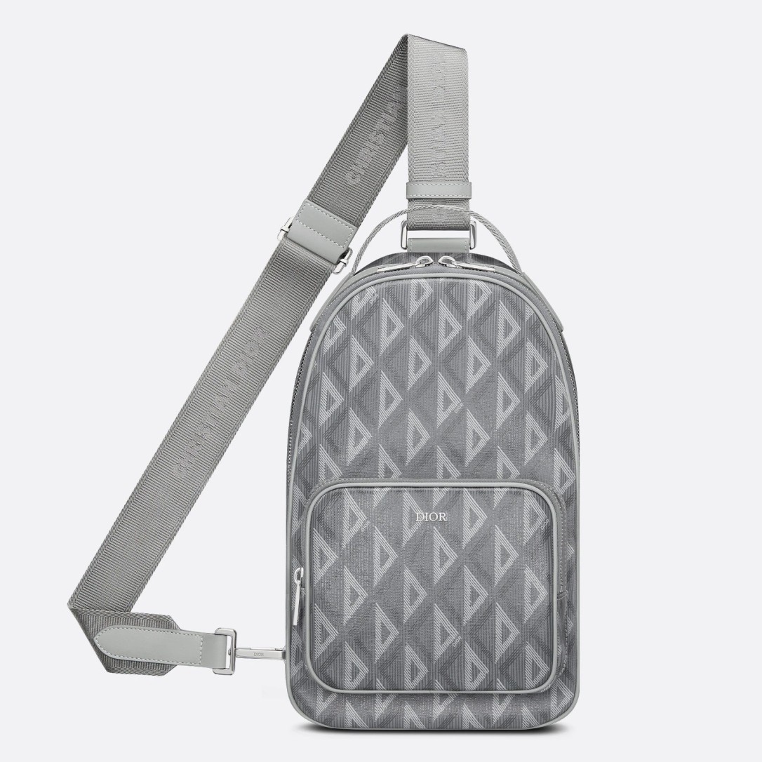 d*or mini rider sling bag in gray cd Di*m*nd canvas