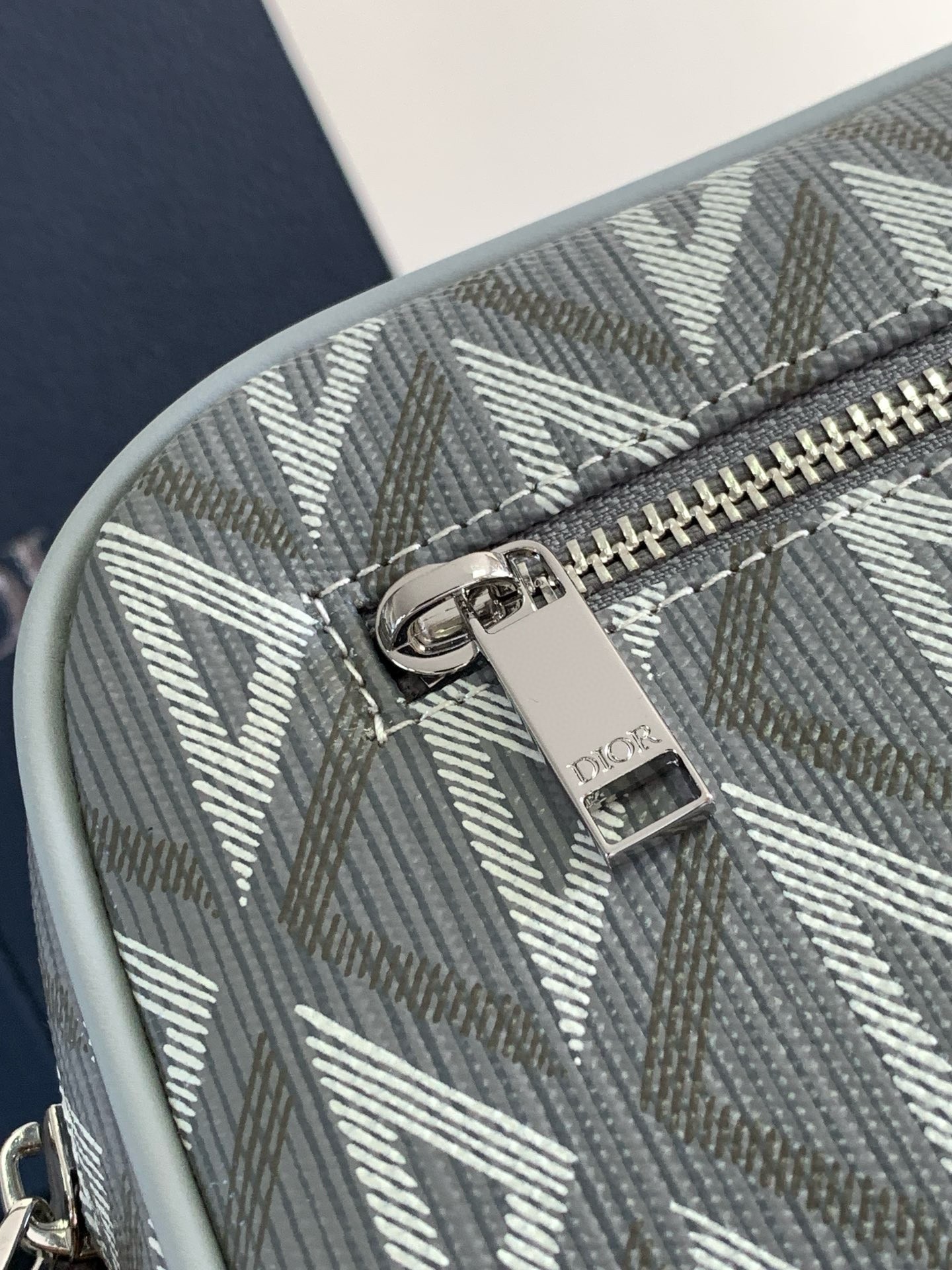 d*or toiletry bag in grey cd Di*m*nd canvas