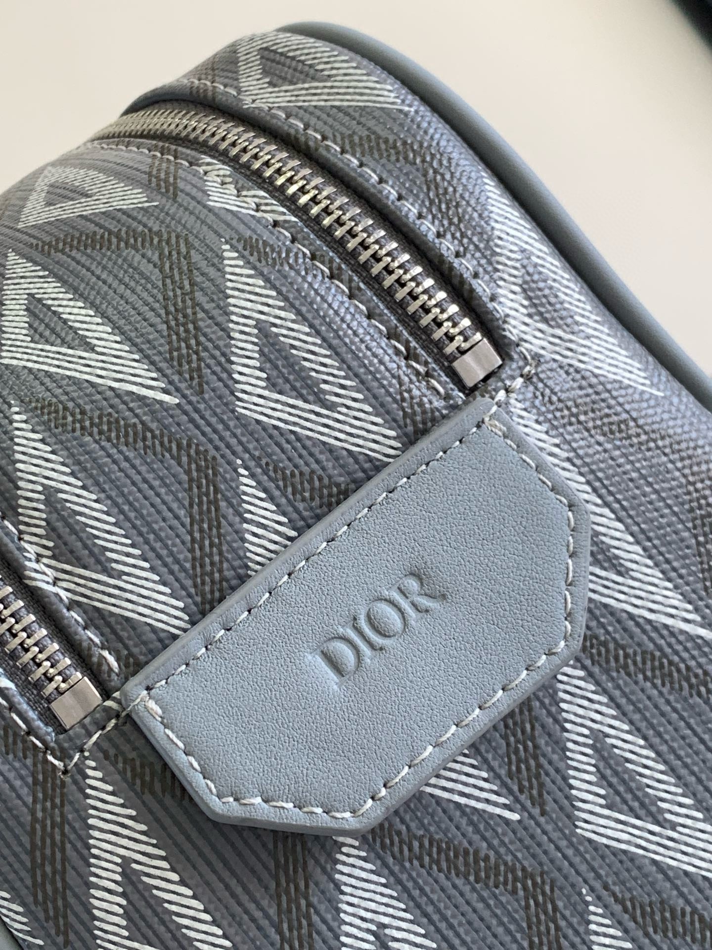d*or toiletry bag in grey cd Di*m*nd canvas