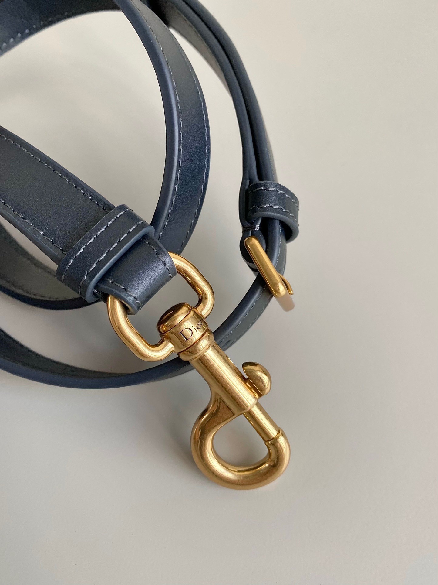 D*or saddle mini bag with strap in blue oblique jacquard