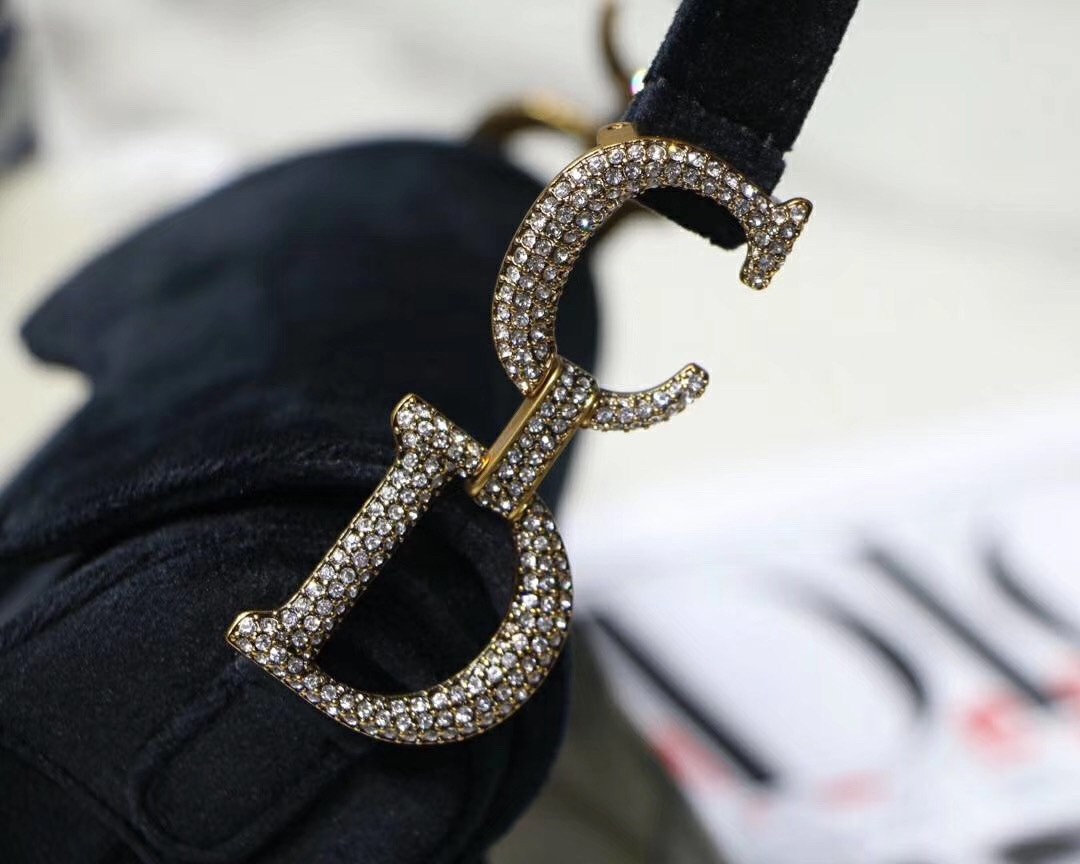 D*or mini saddle bag in black velvet