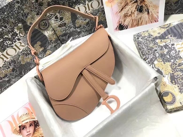 D*or saddle bag in blush ultramatte calfskin