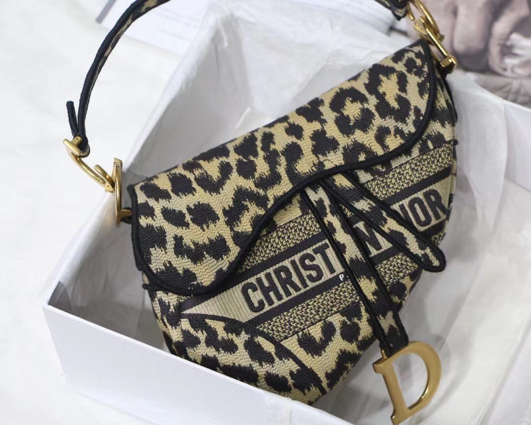 D*or saddle bag in beige multicolor mizza embroidery