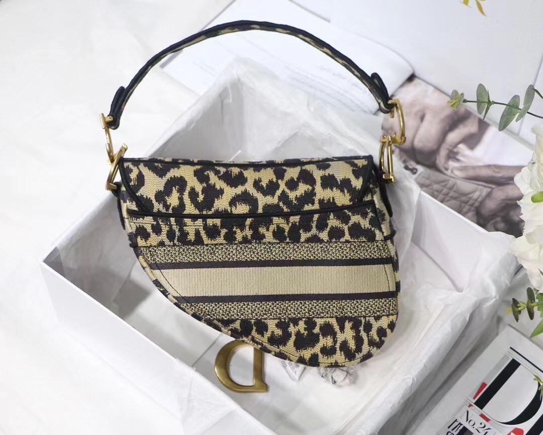 D*or saddle bag in beige multicolor mizza embroidery