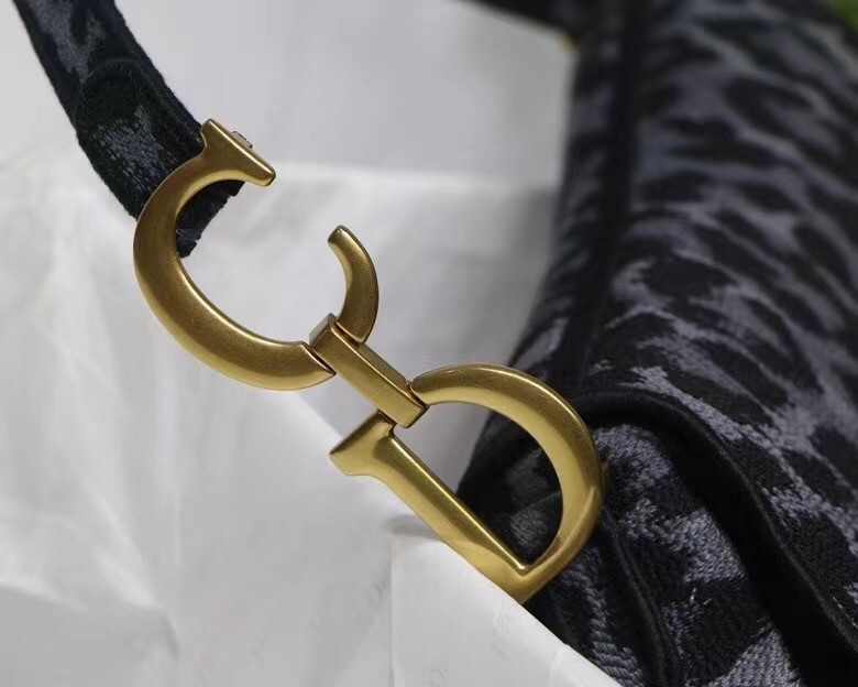 D*or saddle bag in grey mizza embroidery