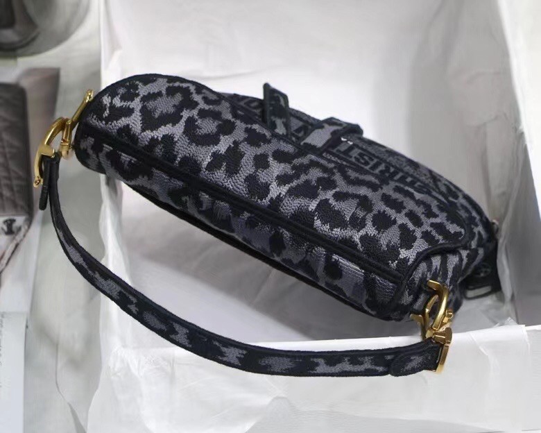 D*or saddle bag in grey mizza embroidery