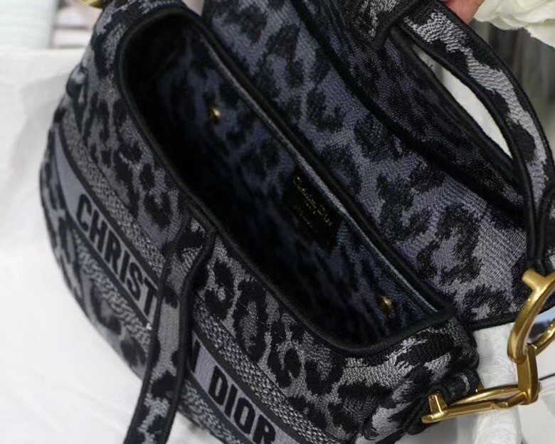 D*or saddle bag in grey mizza embroidery