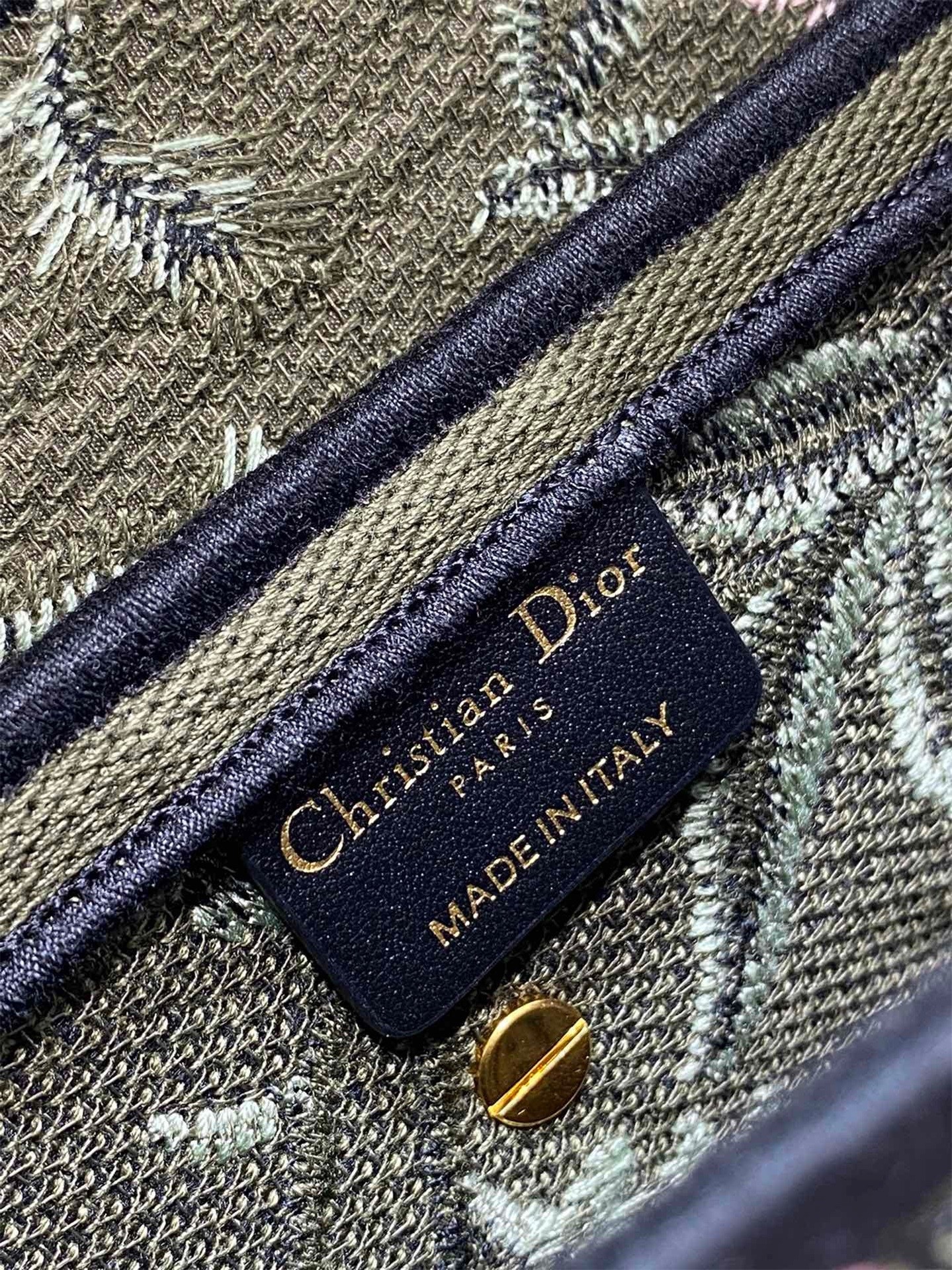 D*or saddle bag in green multicolor D*or petites fleurs embroidery
