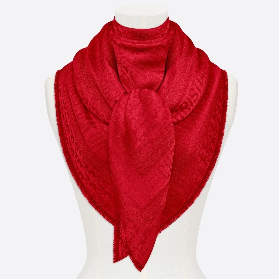 D*or red oblique shawl 140 cm