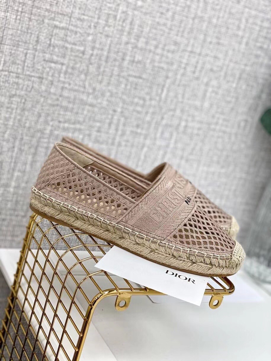 D*or granville espadrille in nude mesh embroidery