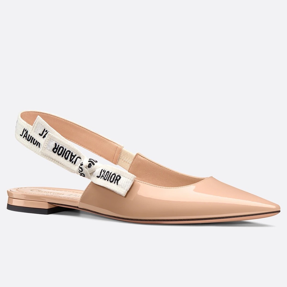 D*or j''aD*or slingback ballerina flats in nude patent leather