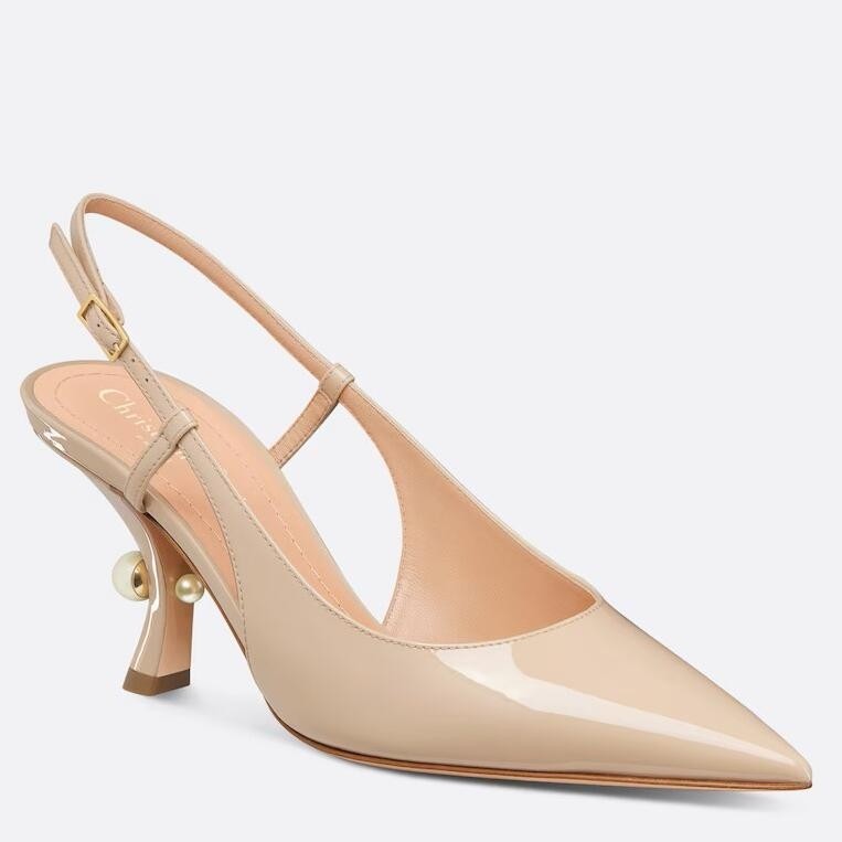 D*or tribales pumps slingback 80mm in nude patent calfskin