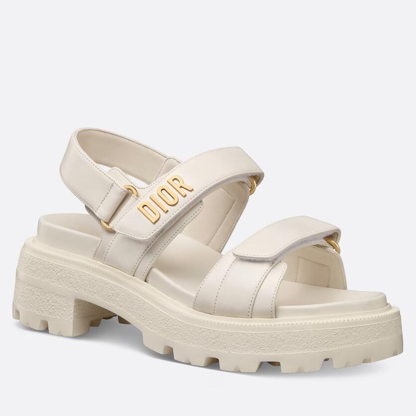 D*or D*oract platform sandals in white lambskin