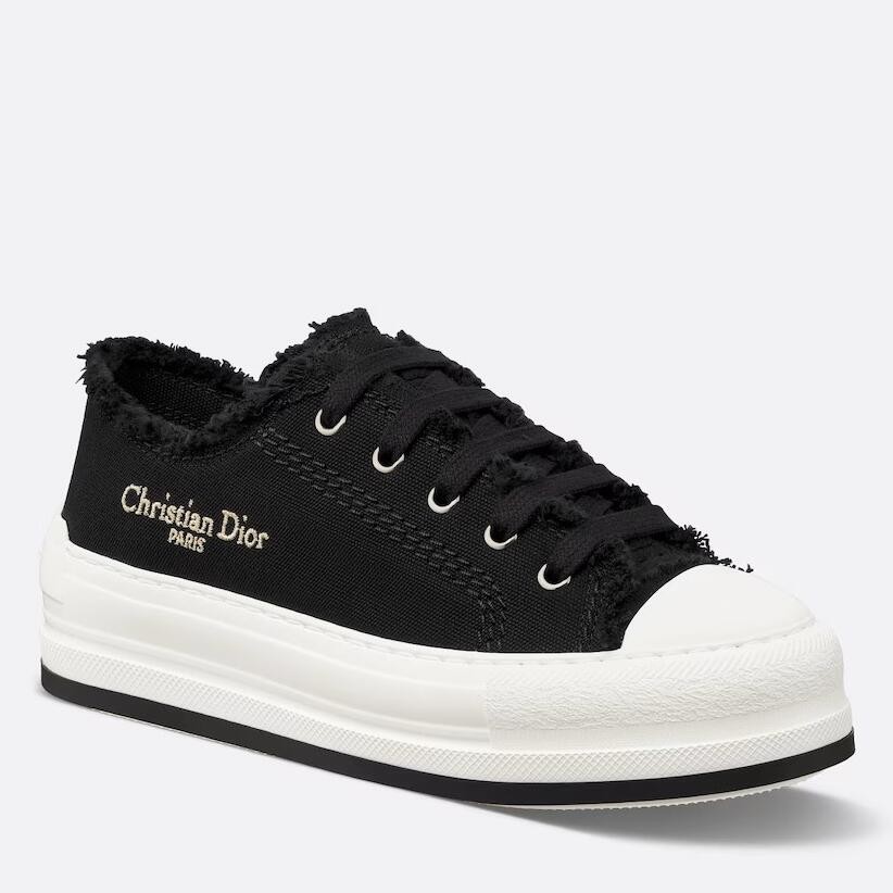 D*or walk''n''D*or platform sneakers in black fringed cotton canvas