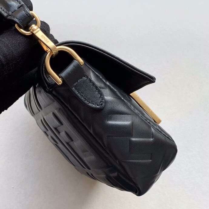 F**di black ff motif mini baguette bag