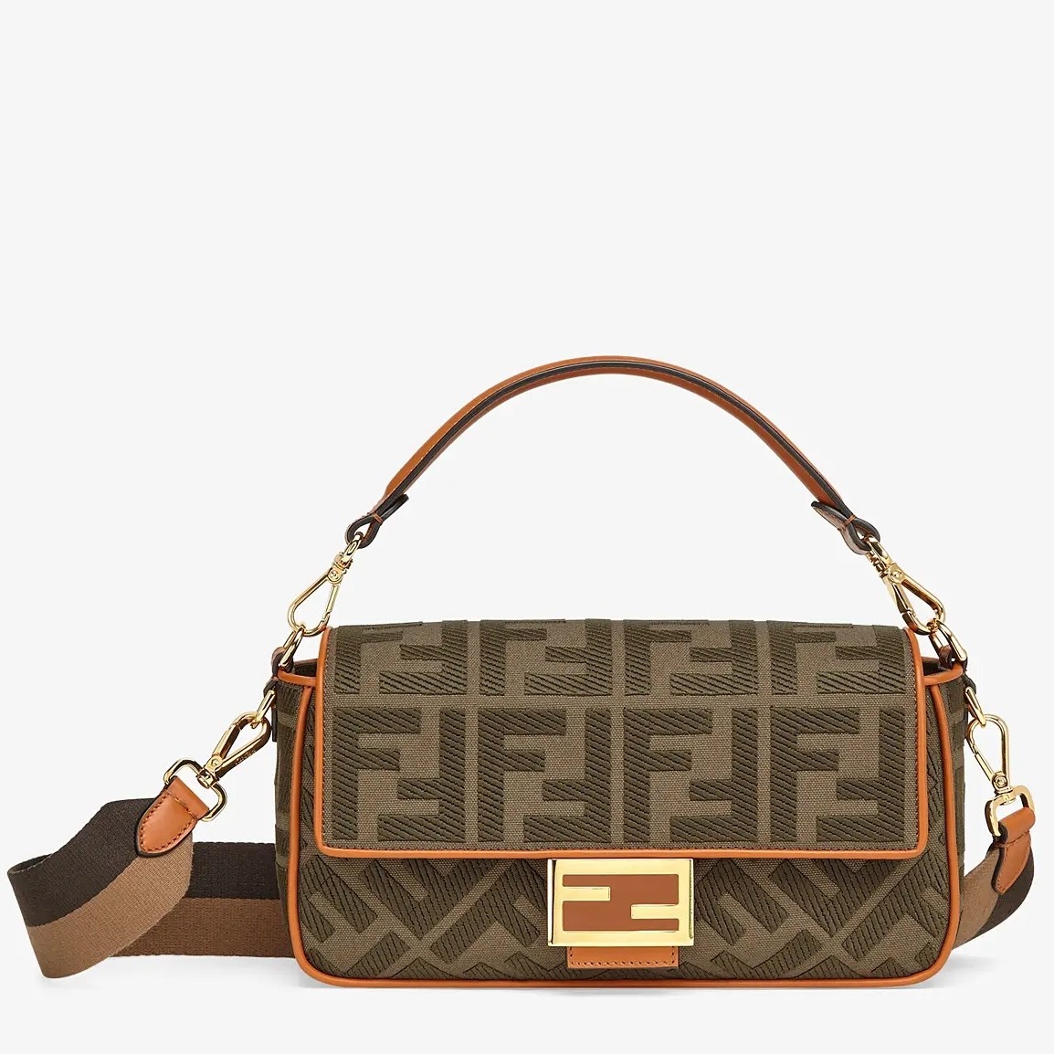 f**di baguette medium bag in green De*1m
