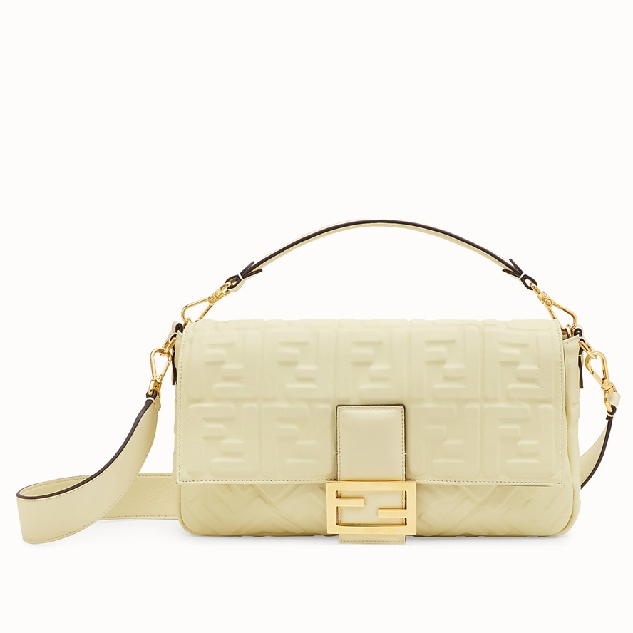 F**di beige ff motif large baguette bag
