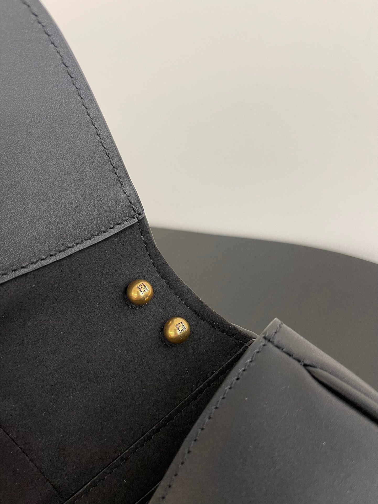 F**di c’mon small bag in black calfskin