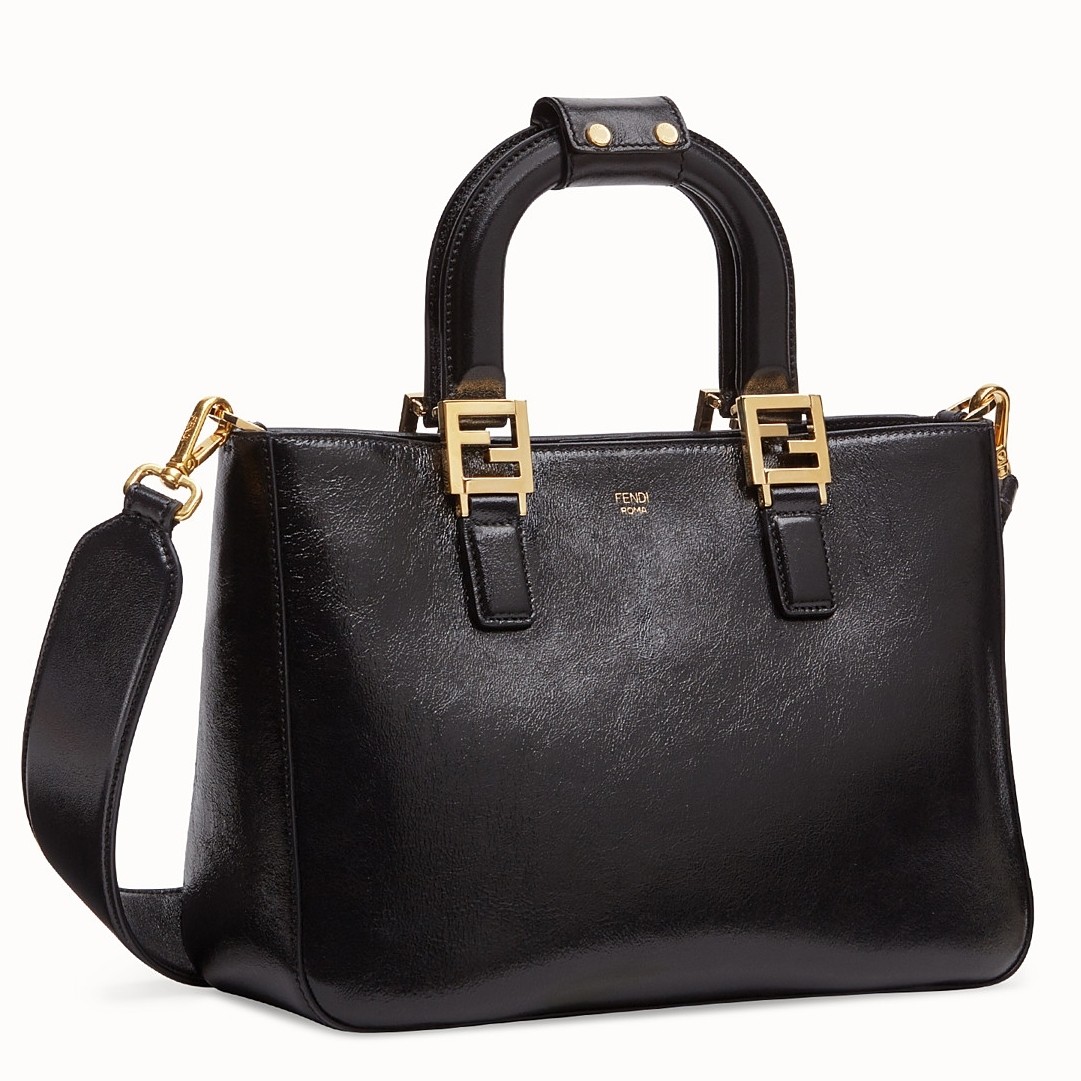 F**di ff tote small bag in black calfskin