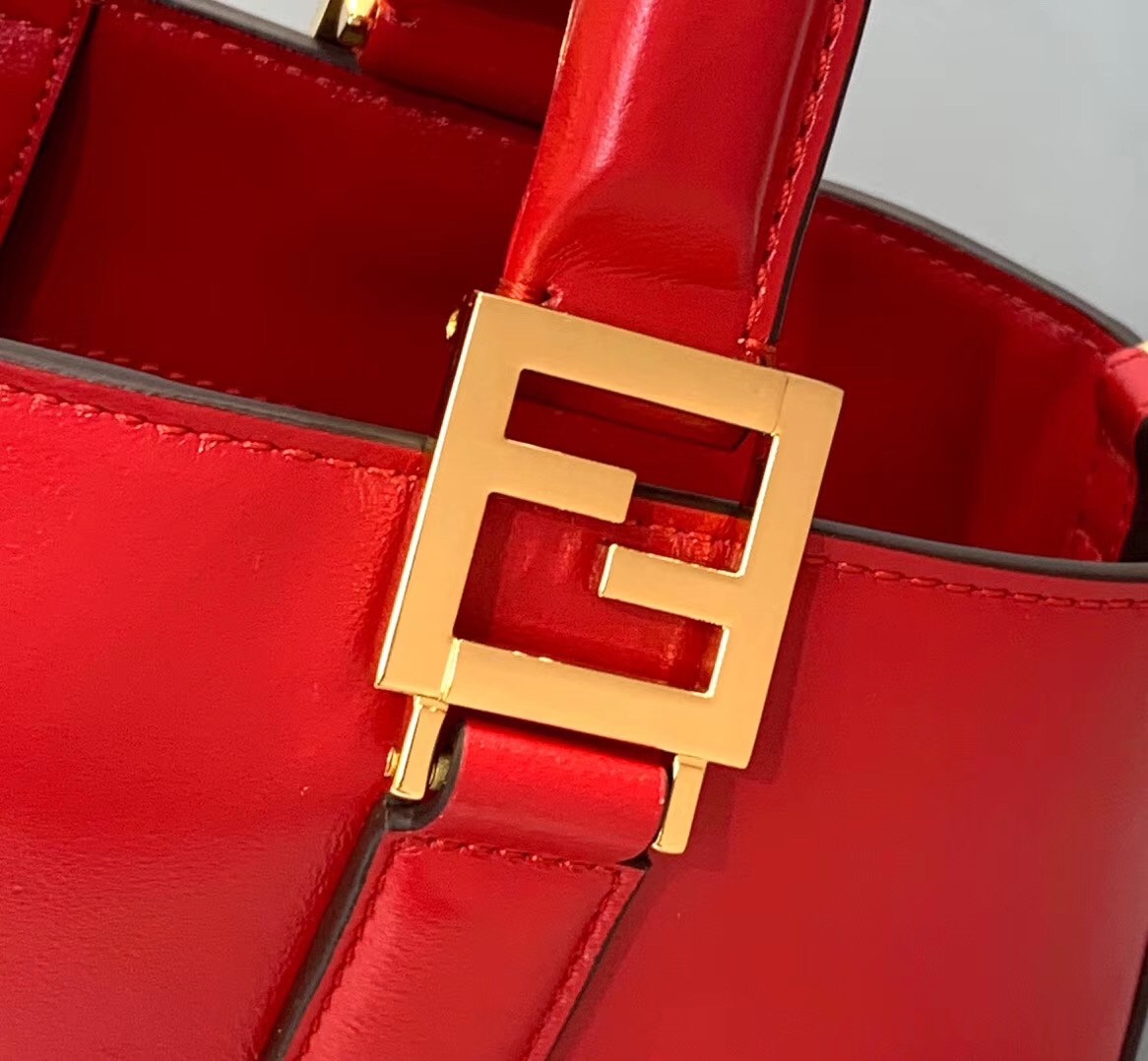 F**di ff tote small bag in red calfskin