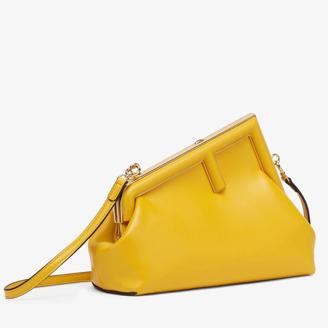 F**di small first bag in yellow nappa leather