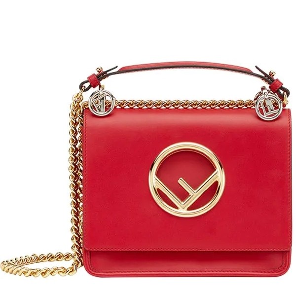 F**di small kan i f bag in red calfskin